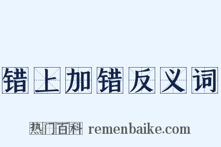 错上加错反义词是什么意思的图片